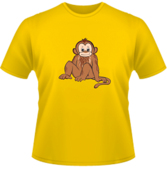 Affe Kinder T-Shirt -gelb-