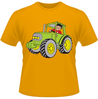 Grüner Traktor Kinder T-Shirt 