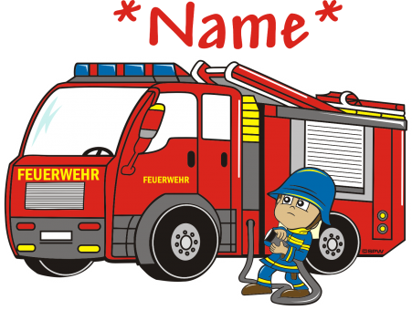 Feuerwehrauto Name Aufkleber 