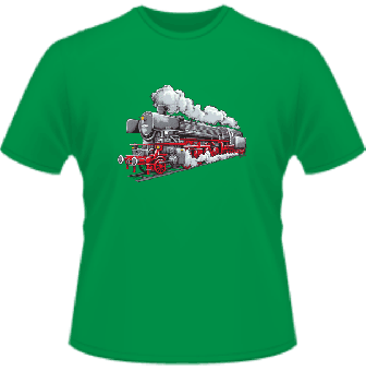 Dampflok Kinder T-Shirt -kelly green-