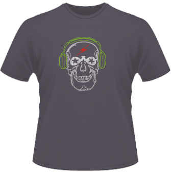 Totenkopf mit Kopfhörern T-Shirt 