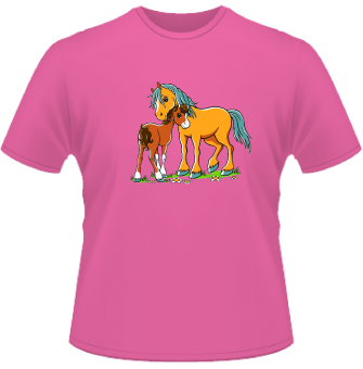 Pferde Kinder T-Shirt fuchsia