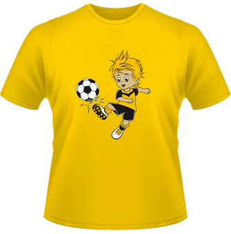 Fussballer schwarz gelb Kinder T-Shirt 