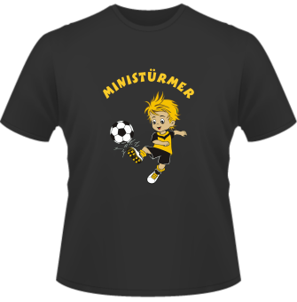 Mini Stürmer Fussball Kinder T-Shirt schwarz