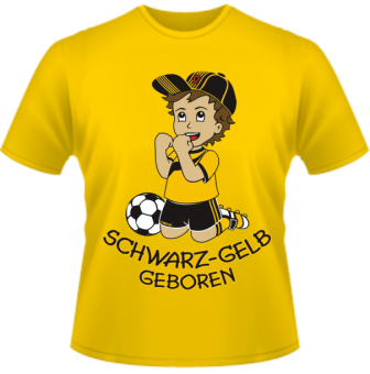 Schwarz-gelb geboren T-Shirt 