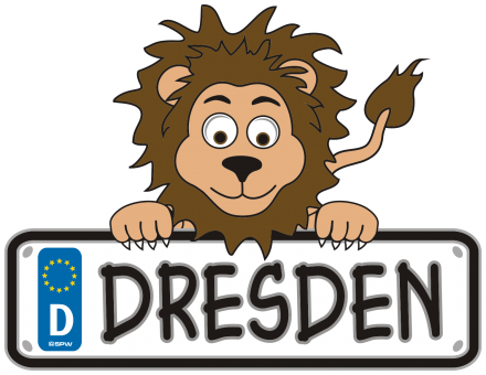 Kennzeichen Dresden Löwe Aufkleber 