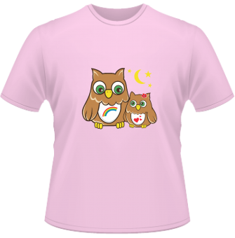 Eulenpaar Kinder T-Shirt 
