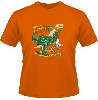 T-Rex (Dinosaurier) Kinder T-Shirt -orange-