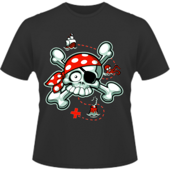 Pirat Totenkopf Kinder T-Shirt 