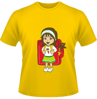 Schulanfänger Mädchen T-Shirt -gelb-