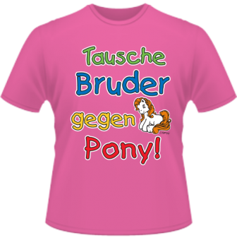 Tausche Bruder - Pony Kinder T-Shirt 