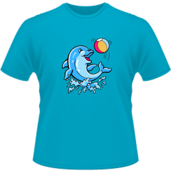 Delfin Ball Kinder T-Shirt -türkis-