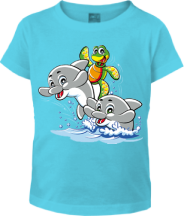 Delfine Schildkröte Mädchen T-Shirt 