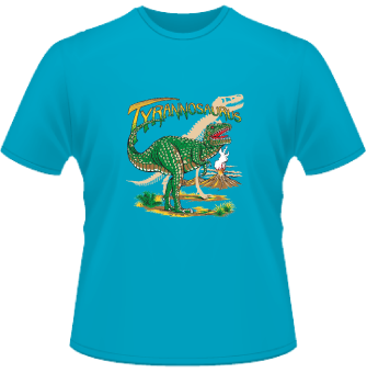 T-Rex (Dinosaurier) Kinder T-Shirt -türkis-