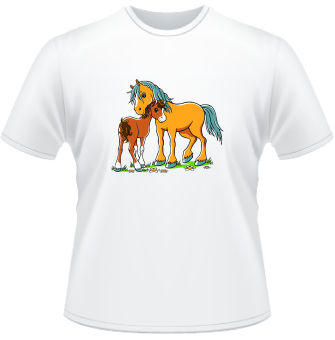 Pferde Kinder T-Shirt weiß