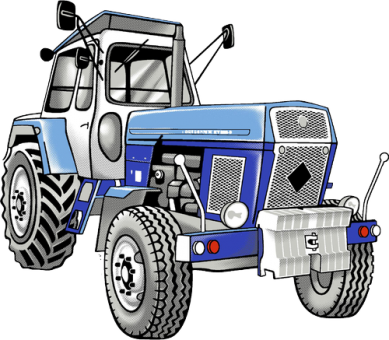 Traktor blau Fortschritt 